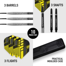 Harrows NX90 Soft Tip 90% Tungsten Darts Set 18g & 20g - Includes Black Supergrip Midi Shafts and Micron NX90 Flights 18g
