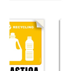 Readyprint 5 x Large Difference Collection Stickers Size 15x20 Soft PVC with Recycled Illustration Waterproof Washable in Italian and English