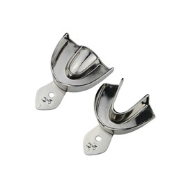 Dental Impression Trays Stainless Steel Teeth Whitening Mouth Trays Upper and Lower Dental Impression Trays Set of 2 (Large Upper and Lower)