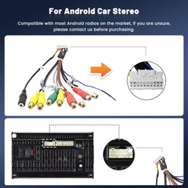 Hikity RCA Adapter Cable de 20-Pin Male Stereo Audio / Video Car Audio RCA Cable for Car Radio + Microphone