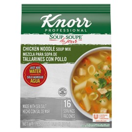 Knorr Professional Soup du Jour Chicken Noodle Soup Mix No added MSG, 0g Trans Fat per Serving, Just Add Water, 13.3 oz, Pack of 4