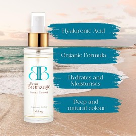 Beau Bronzage - Tanning Water - For Natural Looking Bronze Tone - Enriched with Hyaluronic Acid and Nourishing Oils - Soft, Hydrated, Even Looking Skin Tone - Vegan - 200ml