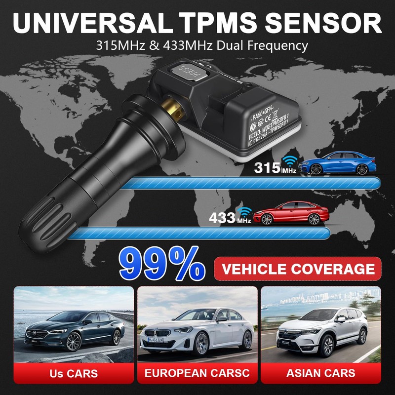 Autel TPMS Sensors 4 Pack MX-Sensors 315/433 mhz Dual Frequency