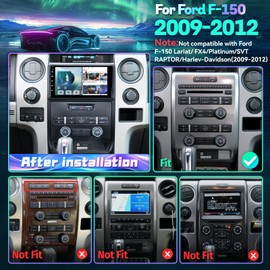 Gearzbtor 2G+32G Car Radio Stereo for 2009-2012 Ford F150 F-150,5G WiFi 48-EQ 8 Core Car Radio 9" IPS Touch Screen Radio with CarPlay Android Auto GPS FM/RDS SWC Mirror Link Backup Camera