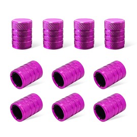 Ziciner 10 PCS Tire Valve Stem Caps, Anodized Aluminum Wheel Stem Covers, Corrosion Resistant Air Caps, Vehicle Exterior Accessories for Car, Truck, Motorcycle, Bike (Purple)