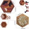 Arlai 12 pcs Wooden Brain Teaser Puzzle and Metal 3D