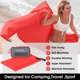 4monster Microfiber Travel Towel, Quick Dry Sports Towel, Super Absorbent Compact Lightweight Beach Towel for Camping Gym Bath Yoga Golf Hiking Backpacking