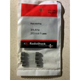 Radio Shack Pack of 4 Radio Shack 3/4 Amp 250V Glass Fast Acting AGC Type Fuses