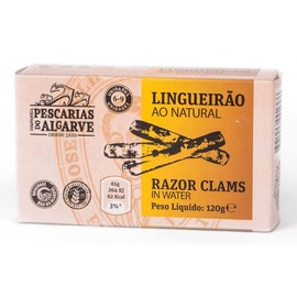 Companhia de Pescarias do Algarve - Sword Clams in Brine / Water - Pack of 5 (5 x 120 g)