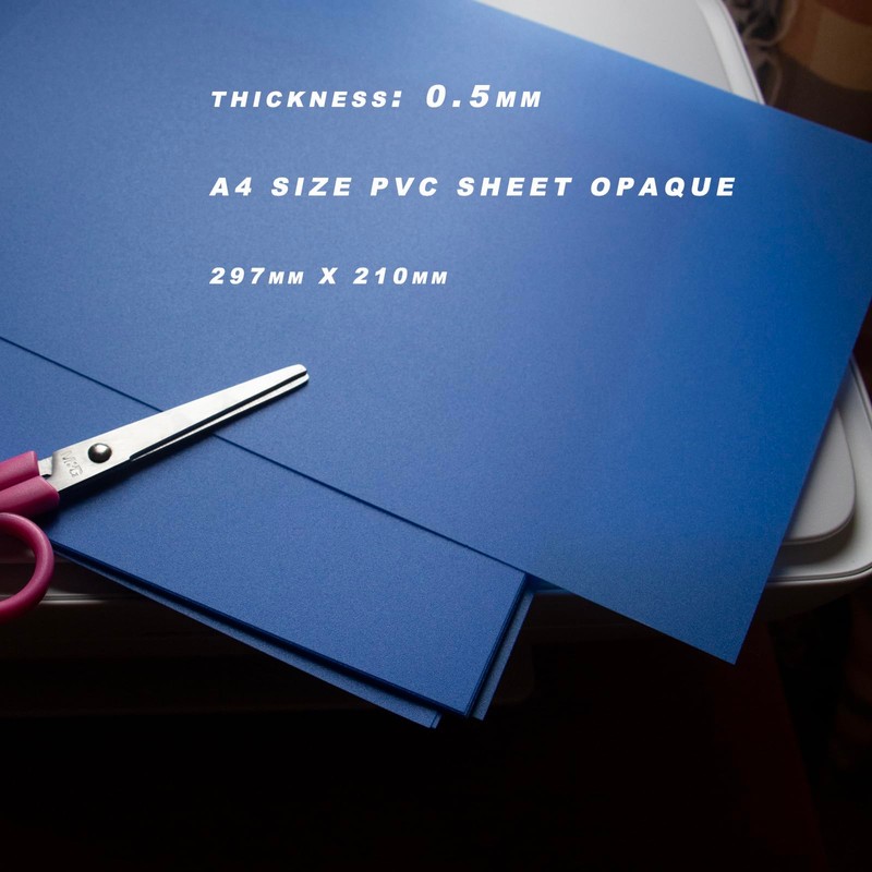 Incontesta 10 Pcs A4 Size Blue Opaque Rigid Plastic Sheet,
