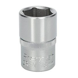Sealey S1218 Walldrive Socket, 1/2" Square Drive, 18mm, Silver