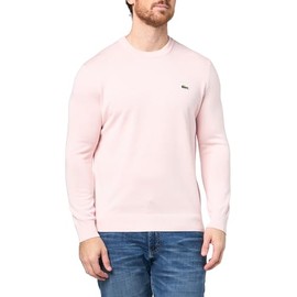 Lacoste Men's Long Sleeve Crew Neck Regular Fit Sweater, Flamingo, X-Large