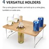 Maggie Portable Picnic Foldable Bamboo Table w/ 4 Pers Wine