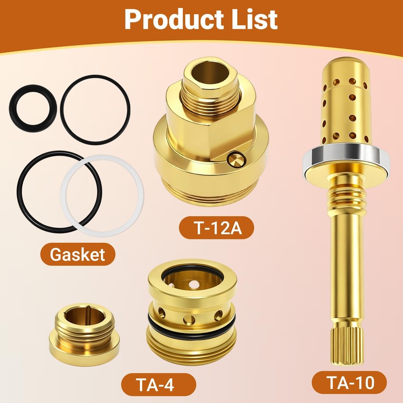 Shower Valve Rebuild Kit Compatible with Symmons Temptrol, Includes TA-10