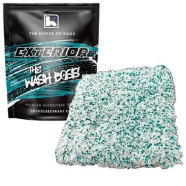 THE HOUSE OF RAGS -The Wash Boss Premium Microfiber Car Wash Pad - Plush Korean Fabric,10x10 inches, 1000 GSM, Ultra-Absorbent, Scratch-Free, Safe for Paint – Teal & White (1-Pack)