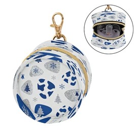 Soporte portátil para chupete de viaje de Navidad con estampado de piel vacuna azul y plateado, soporte para cambio de cartera, Baby Essentials estuches para guardar chupones