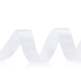KSRIGHT 1 inch x 50 Yards Double Faced White Polyester Satin Ribbon for Gift Wrapping,Wedding Decoration, Bows Making, Sewing, DIY Crafts