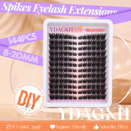 Fairy Lash Clusters Cat Eye Cluster Eyelash Extensions Natural Eyelash Clusters Spiky Manga Wispy Cluster Lashes Fox Eye 8-20mm DIY Individual Lash Extension 144Pcs by YDAGKH