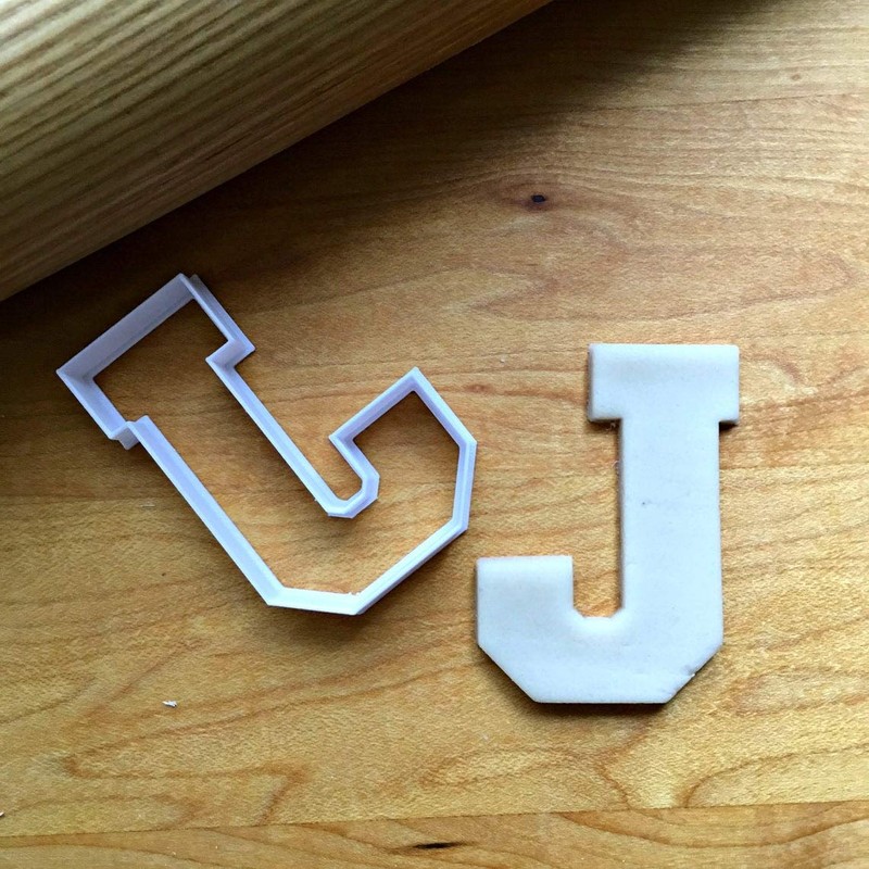 Sweet Prints Inc Varsity Letter J Cookie Cutter - Dishwasher