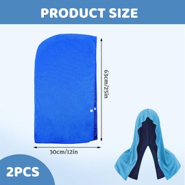 LELE LIFE 2 Pack Cooling Hoodie Towel, Instant Cooling Towels for Neck and Face, UPF 50 Sun Protection, Soft Breathable Cold Towel for Hot Weather, Sweat Rag for Sports Gym (Sky Blue + Navy Blue)