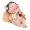 Pig Statue Mini Funny Casual Musical Resin Pig Art Figurine