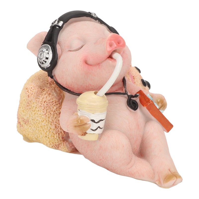 Pig Statue Mini Funny Casual Musical Resin Pig Art Figurine