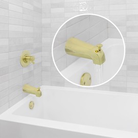 DANCO Universal Tub Spout with Diverter, Polished Brass, 1-Pack (89265)