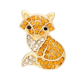 NOUMANDA Crystal Rhinestone Gold-Plated Brooch Fashion Fox Women Christmas Gift Jewelry (gold)