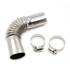 Diesel Heater Exhaust Pipe, Silver Stainless Steel 24mm Air Diesel Parking Heater Exhaust Pipe Tube Elbow Connector for Webasto Eberspacher Diesel Boat Heater 13cm Exhaust Pipes and Tips