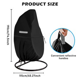 Hanging Chair Cover - Cover for Hanging Chair, 210D Hanging Chair Protective Cover Waterproof with Drawstring, Hanging Chair Protective Cover for Garden Balcony Swing Chair Hanging Basket Hanging