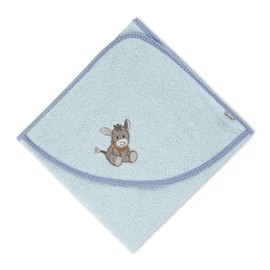 Sterntaler Kapuzenbadetuch Esel Emmi, Alter: ab 0 Monate, 80 x 80 cm, Hellblau
