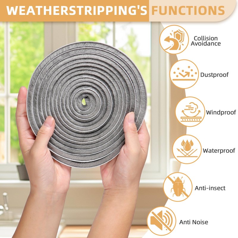 FLYZZZ 50ft Weather Stripping Door Seal for Sliding Windows and