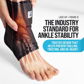 Z ATHLETICS Ankle Brace for Women & Men - Lace Up Adjustable Support with Side Stabilizers for Sprained Ankle, Achilles Tendonitis Relief | Basketball, Volleyball, Running & Sports Recovery