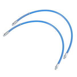 Partuto 2 Pcs 24 Inch Universal 1/8" NPT Grease Gun Flex Hose - Trailer Flex Grease Hose Extension Non-Slip - Metal Blue