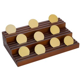 PH PandaHall Challenge Coin Display Case, Wooden Coin Display Holders, Shelves, Coin Holder, Wooden Shelf, Rectangular Collector's Coins Stand for Desk, 15 x 25 x 6 cm