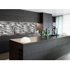 Elephantile Black & White Glass Linear Tile for Kitchen Backsplash