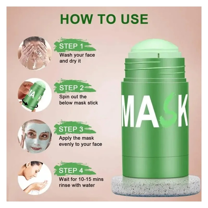 Mascarilla Facial En Barra De Té Verde For Rostro, Sin