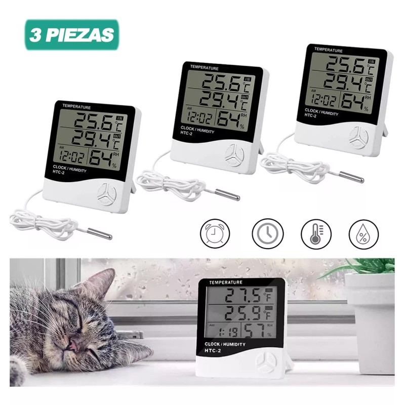Generic 3set Higrometro Digital Termometro Htc-2 Medidor De Humedad