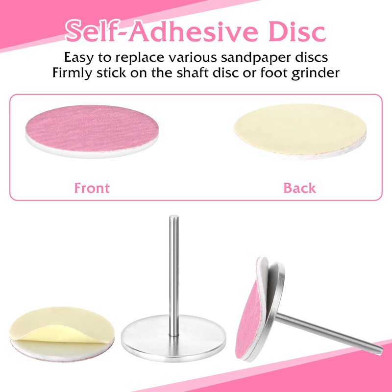 60Pcs Sanding Paper Discs with Metal Nail Drill Bit 25mm,Sanding