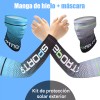 GOGOX Guantes Protección Solar Largos Medio Dedo,antiuv Seda Hielo