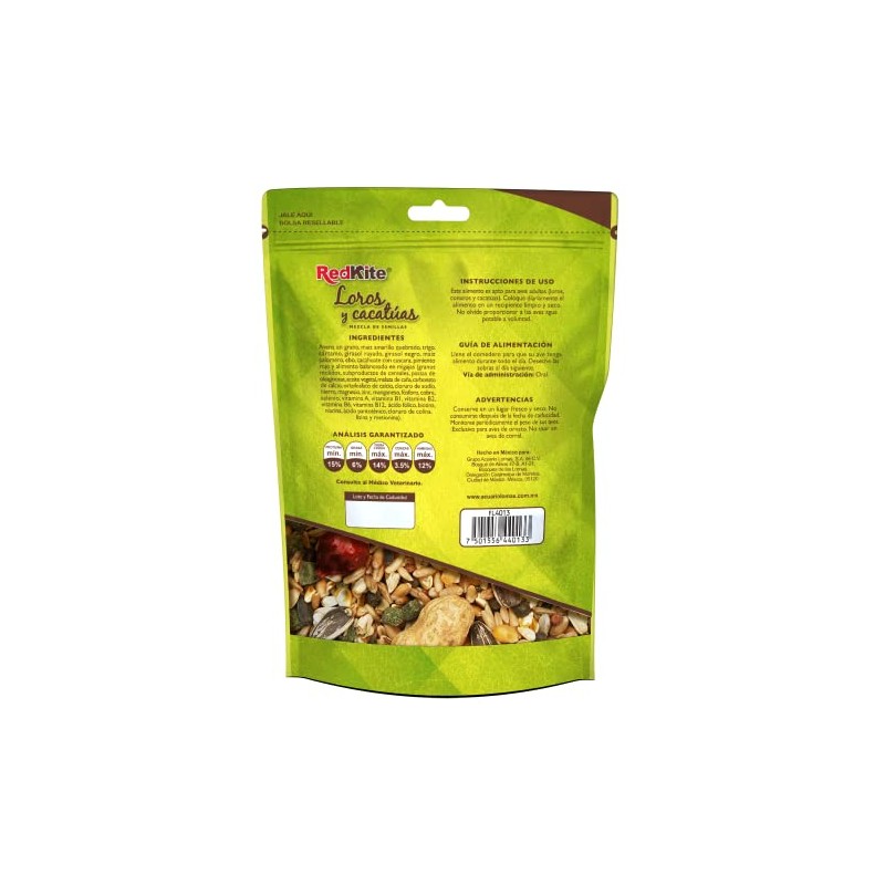 MEZCLA DE SEMILLAS P/LOROS Y CACATUAS 500 G