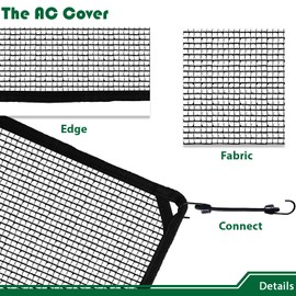 Goleray Air Conditioner Cover 36" X 36" All Seasons AC Covers for Outside Unit Includes Bungee Cords AC Compressor Condenser Top Cover Solid Black