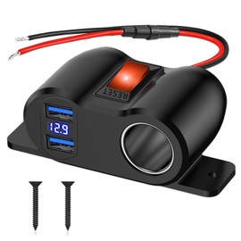 USB Steckdose Zigarettenanzünder Splitter,12V 36W QC3.0 USB-A Steckdose 120W Zigarettenanzünder Steckdosensplitter, Autoladegerät Ladebuchse Schnellladebuchse mit LED für Wohnmobile, Boote, Autos