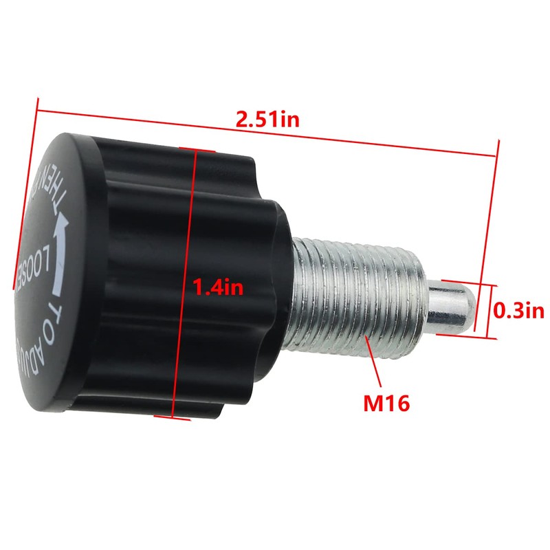 FMHXG M16 Pull Pin Knob, Black, Steel & ABS, M16