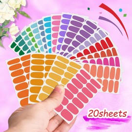 DANNEASY 20 Sheets Nail Stickers Full Nail Wraps Bright Solid Color Nail Polish Strips for Women Gel Nail Strips Self-Adhesive Fingernails Manicure Sticker Nail Art with Nail File, Cuticle Stick