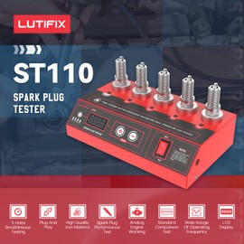 Sparkenker Tester, 5-Window Adjustable Frequency Spark Meter Tester 200-9000 rpm Car Ignition Coil Tester Diagnostic Tool for 12 V Petrol Vehicles and Motorcycle Spark Kerb Testing