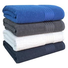 BolBom*S Bath Towel Set Pack of 4, 30" x 60" Inches Large 100% Cotton Bath Towels,Soft, Absorbent, and Quick Dry Towels for Bathroom, Pool, Beach, Swim, and Yoga, Large Bathroom Towels for Daily Use