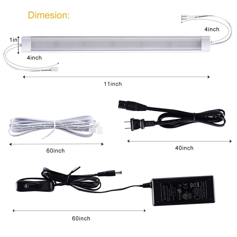 LABOREDUCER Under Cabinet Lighting Wired Plug in or Hardwired Warm