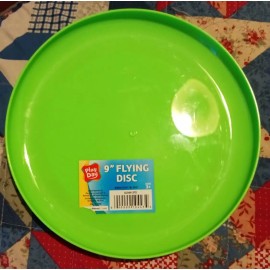 Play Day Frisbee Green Spiral 9” Flying Disc Pet Play Day Athletic Sports Polka Dots