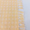 Set of 4 Placemats, Yellow/White Woven Fringed,100% Cotton, Size 13x19
